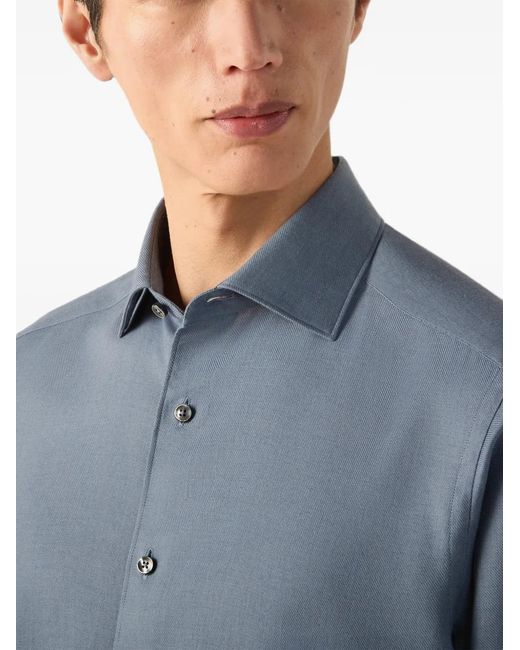 Zegna Blue Light Cashco Shirt for men