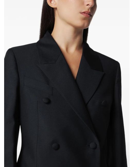 Rohe Black Double-Breasted Blazer