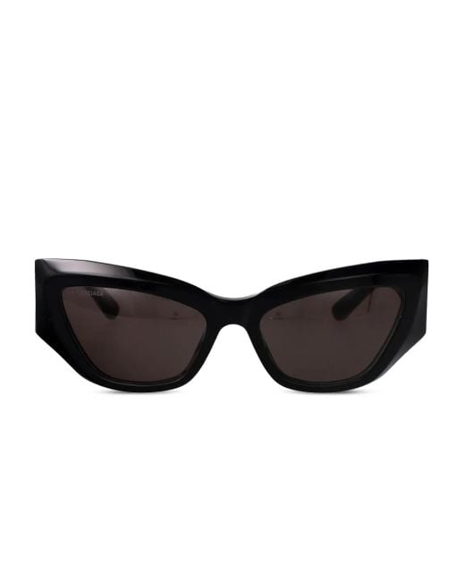 Balenciaga Black Bb-Logo Geometric-Frame Sunglasses