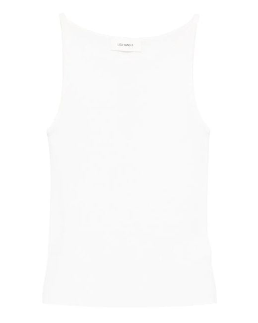 Lisa Yang White Lynette Sleeveless Top
