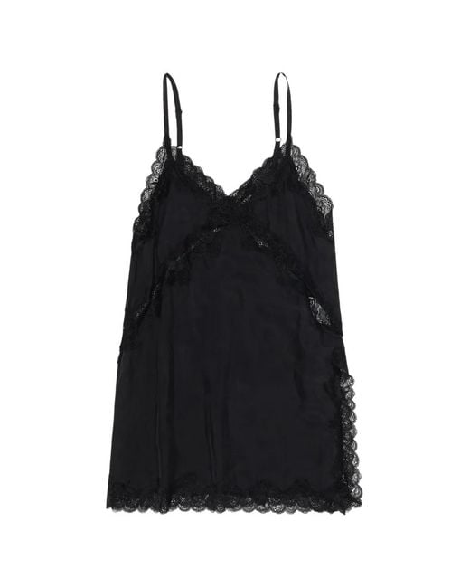 Bimba Y Lola Black Lace-Detail Top
