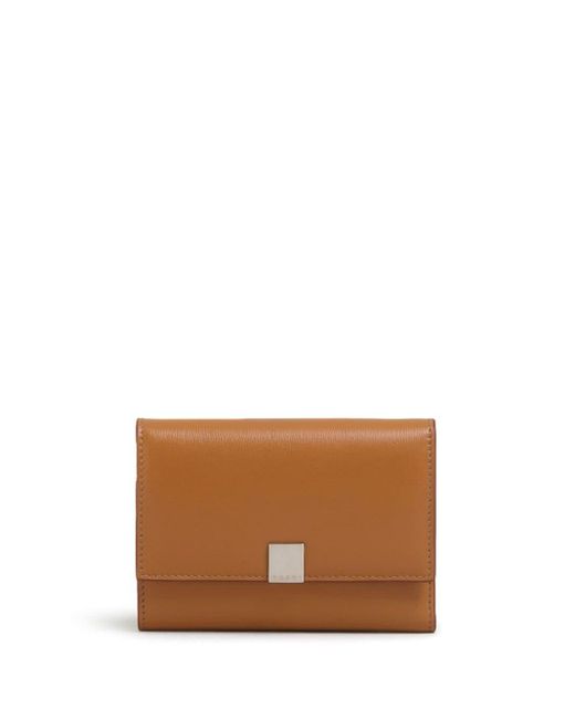 Marni Brown Prisma Tri-fold Leather Wallet