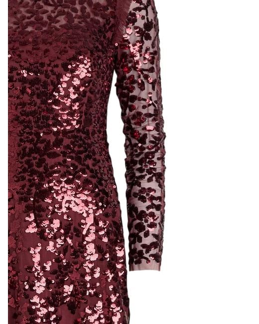 Needle & Thread Purple Sequinnes Floral Gown