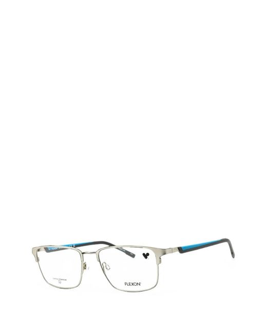 Flexon White Rectangle-Frame Glasses for men