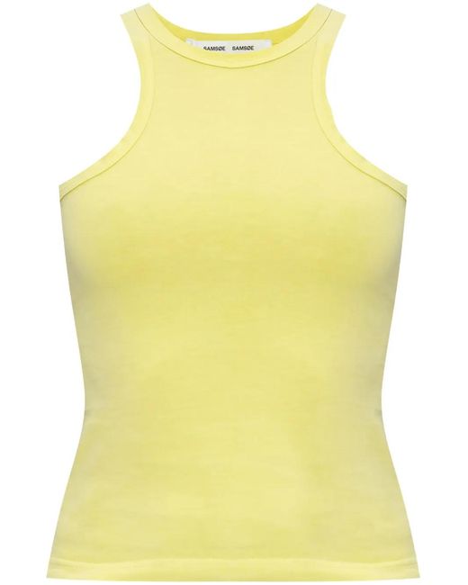 Top Sin Mangas Samsøe & Samsøe de color Yellow
