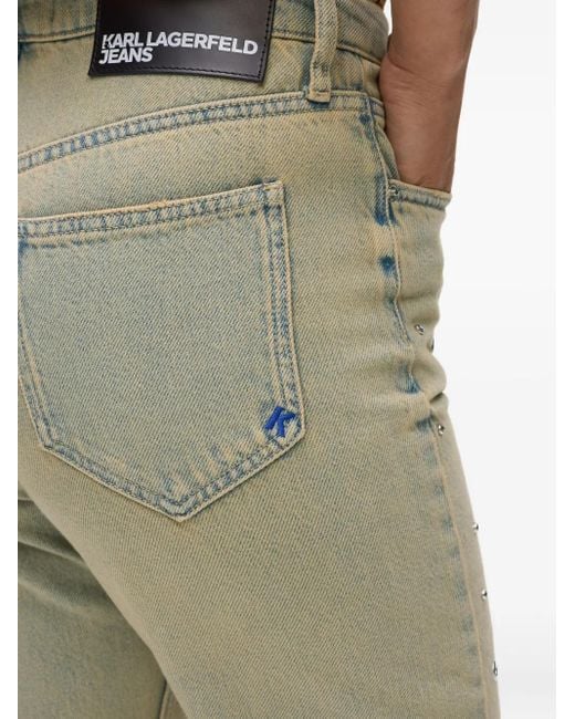 Karl Lagerfeld Natural Gerade Jeans mit Perlen