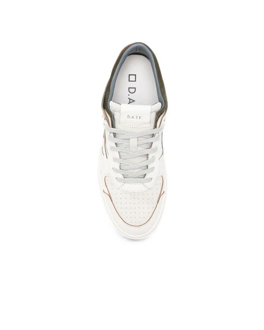 Date White Tornado Leather Sneakers for men