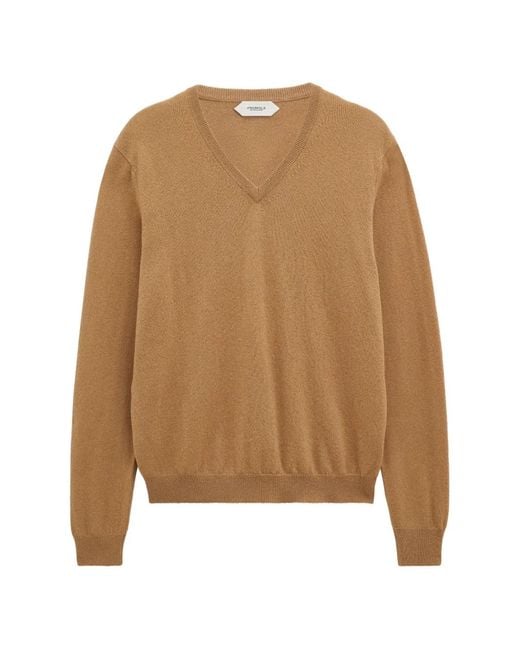 Pringle of Scotland Natural V-Neck Cashmere Sweater for men