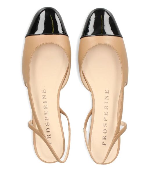 PROSPERINE® Natural Cap-Toe Slingback Flat Pumps
