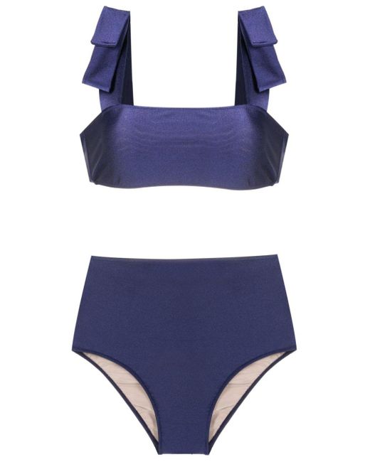 Bikini con detalle de lazo Adriana Degreas de color Blue