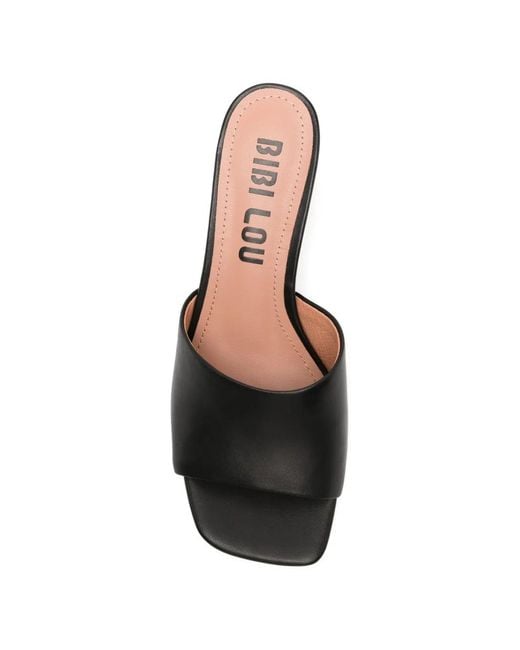 Bibi Lou White Square Toe Mules