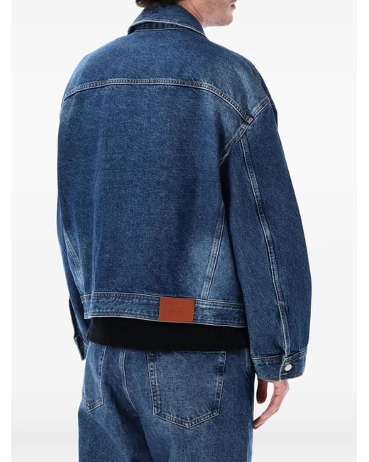 Studio Nicholson Blue Faded-Effect Denim Jacket for men