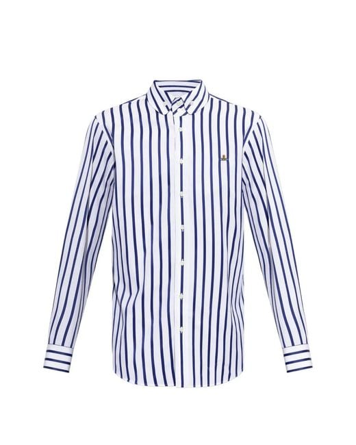 Vivienne Westwood Blue Krall Striped Shirt for men
