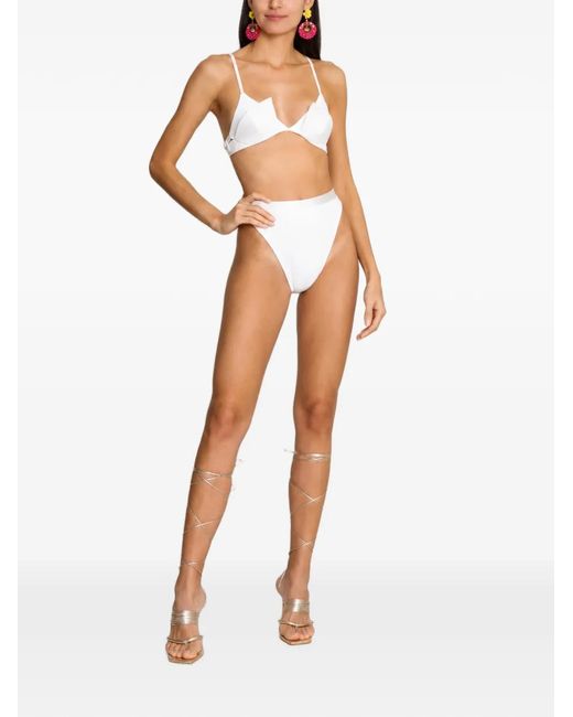 Amir Slama White X Tati Barbieri Geometric-Cup High-Waisted Bikini
