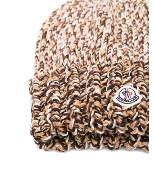 Moncler Brown Mouliné Wool Beanie