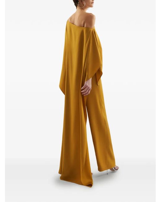 Taller Marmo Metallic Jerry Cape-Detail Jumpsuit