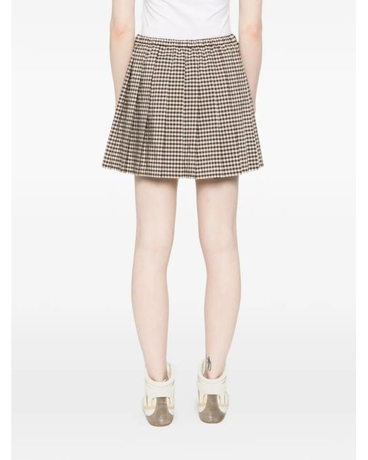 Moncler Geruite Mini-Plooirok in het White