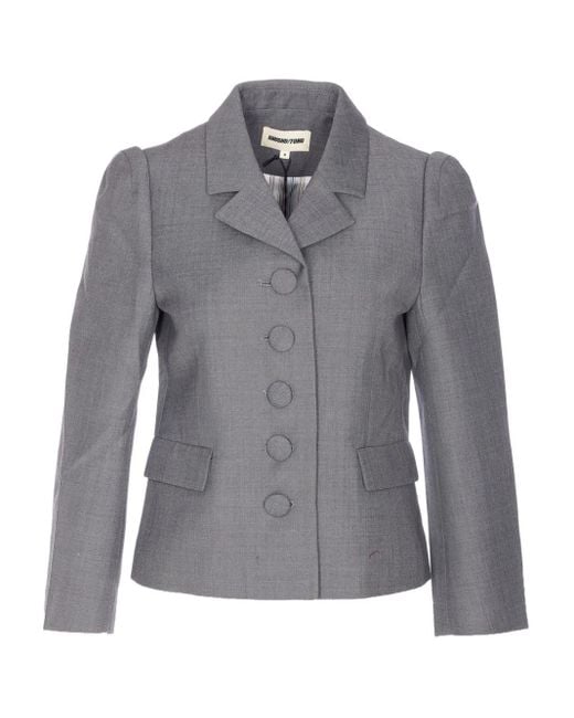 ShuShu/Tong Gray Lapel Button Jacket