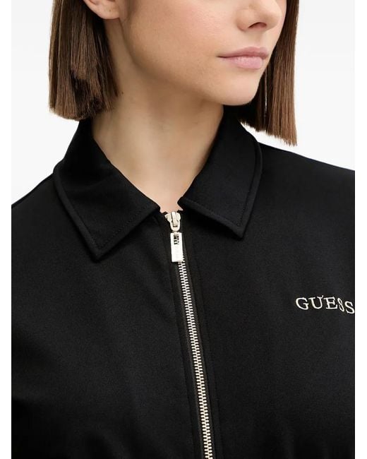 Guess Black Carla zip drawstring mini dress