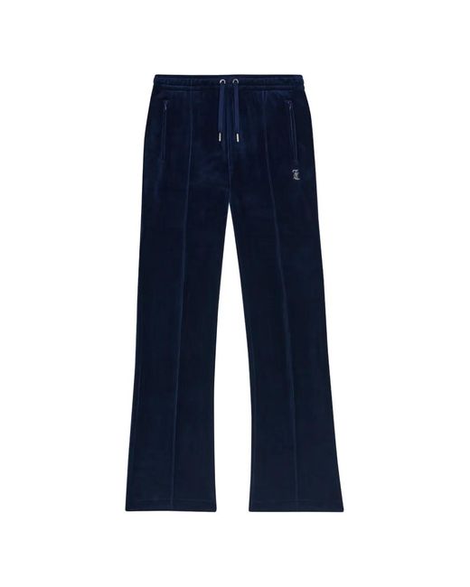 Juicy Couture Blue Diamanté Velour Track Pants