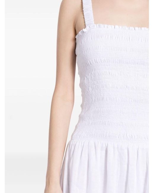 Faithfull The Brand White Messini Linen Midi Dress