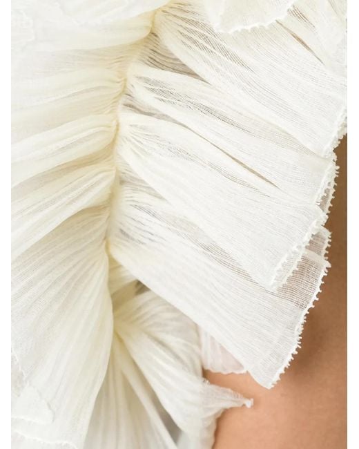 Alexander McQueen ラッフルチュール イブニングドレス White