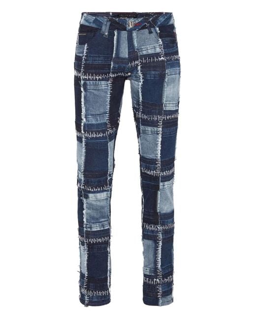 Philipp Plein Blue Denim Trousers Super Straight Cut for men