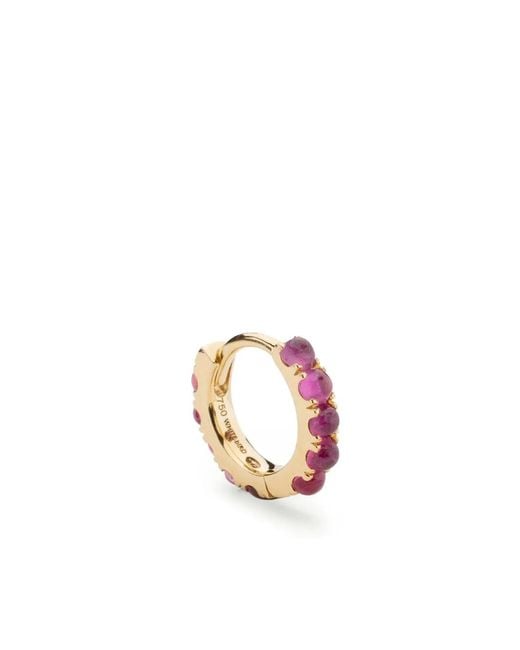 We by WHITEbIRD White 18Kt Ismène Ruby Medium Hoop Earring