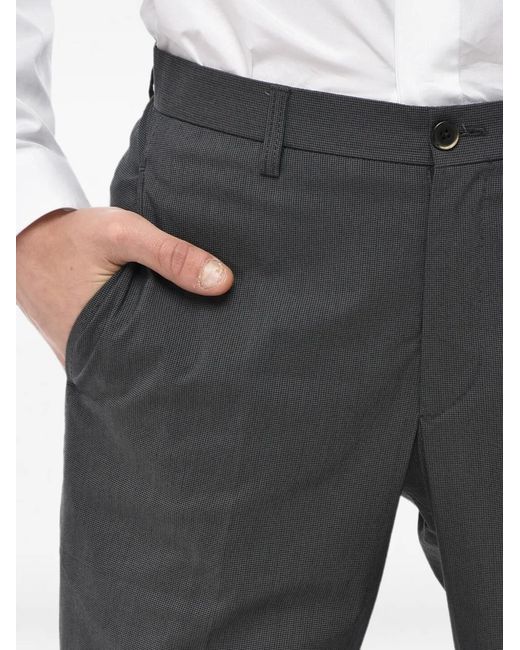 Corneliani Black Sportive Soft Micro-Check Trousers for men