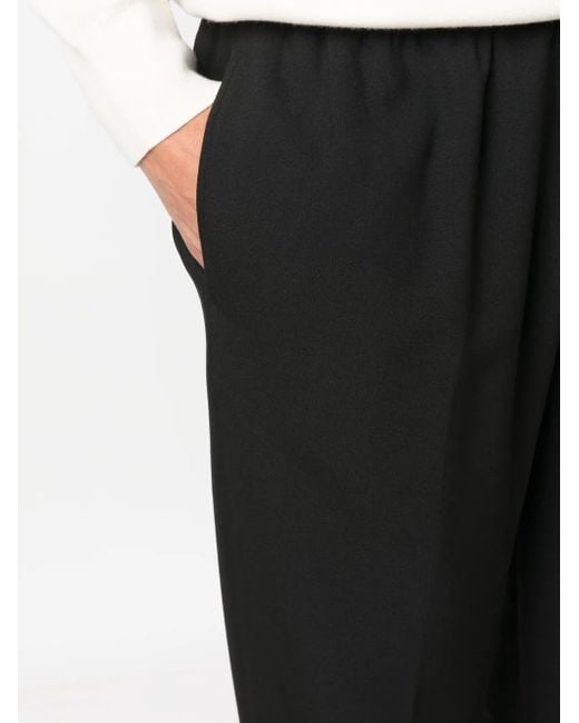 Sandro Black Elasticated Cotton Wide-Leg Trousers for men