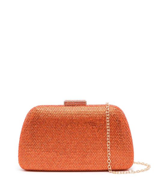 Serpui Orange Josephine Rhinestone-embellished Clutch Bag