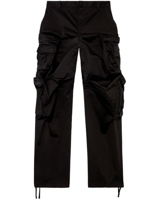 Pantalon ample à poches cargo DIESEL pour homme en coloris Black