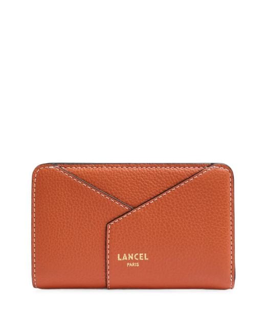 Lancel Orange Grained Leather Wallet
