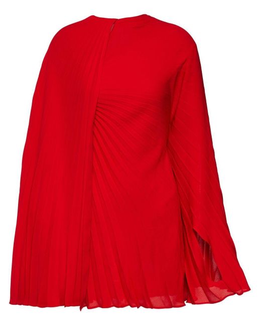 Valentino red cape store dress