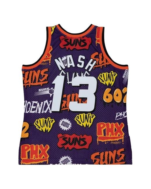 Mitchell & Ness Red Phoenix Suns 1996 Steve Nash Slap Sticker Swingman Vest for men