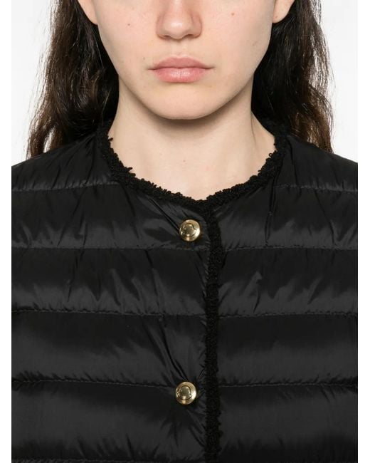 Moncler Black Fleurs Short Down Jacket