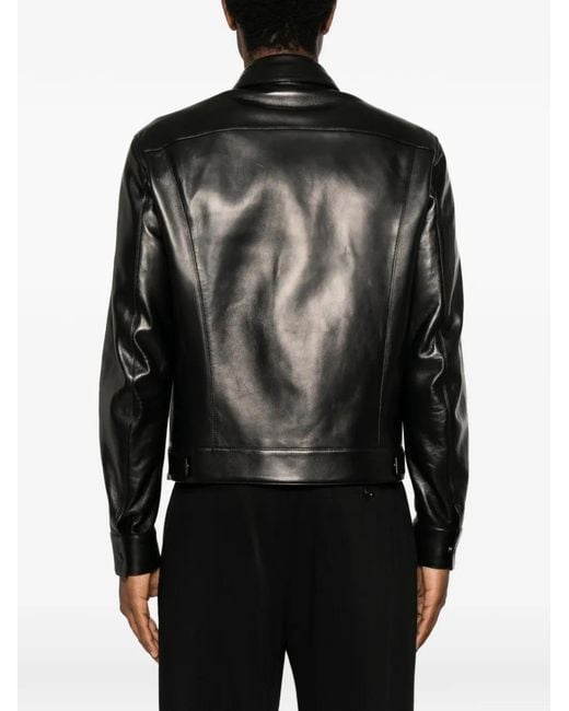Tom Ford Black Nappa Blouson With Pointed Collar And Full Zip Fastening for men