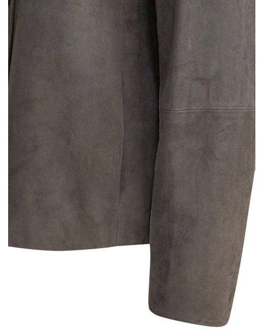 Max Mara Black Button-Fastening Suede Jacket