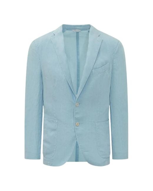 Boglioli Blue Single-Breasted Blazer for men