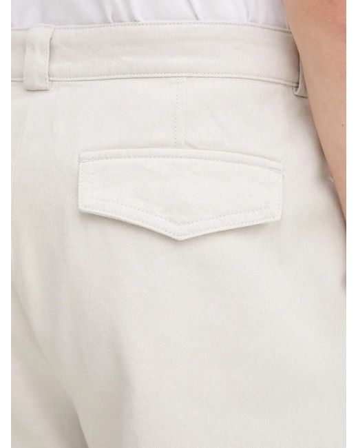 Filippa K White Flap-Pocket Trousers for men