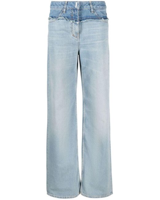 Jean droit à taille basse Givenchy en coloris Blue