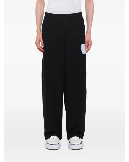 Maison Mihara Yasuhiro Black Logo-Patch Sweat Pants for men
