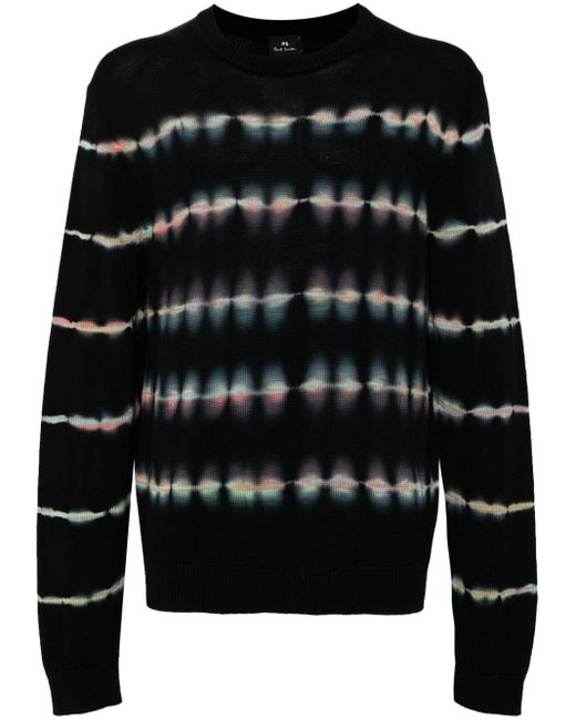 Paul Smith Black Intarsia-Knit Cotton Jumper for men