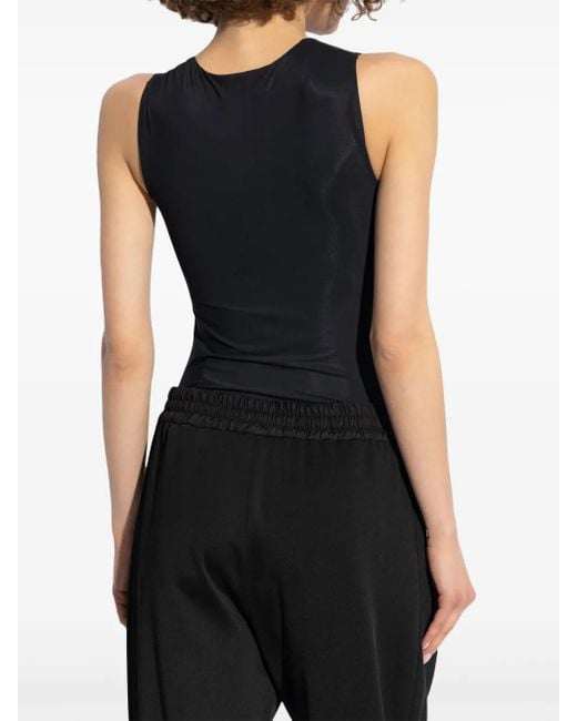 Jil Sander Black Stretch-Design Bodysuit