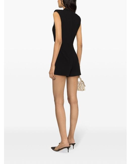 Patrizia Pepe Black Double-breasted Crepe Playsuit