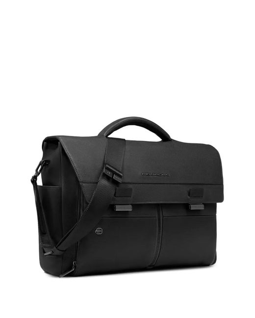 Piquadro Black Leather Briefcase