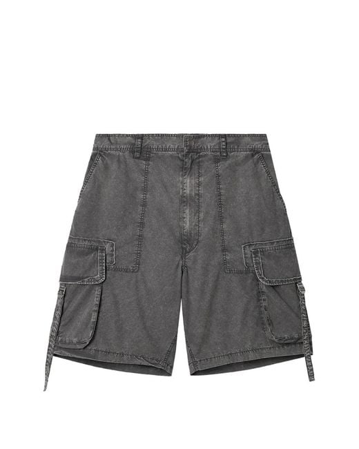 Izzue Gray Flap-Pocket Cargo Shorts for men