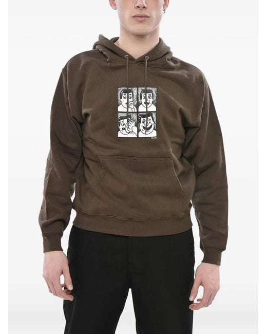 POLAR SKATE Gray Jacob's Corner Graphic-Print Hoodie for men