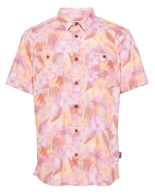 Patagonia Pink Back Step Floral-print Shirt for men