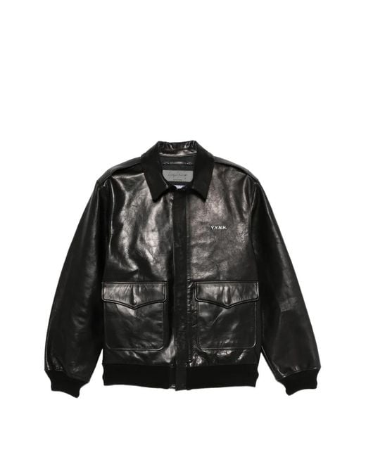 Yohji Yamamoto Black X Neighborhood Leather Jacket for men